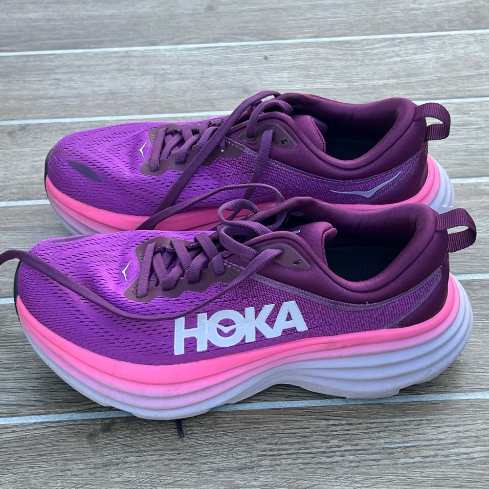 Women’s HOKA Vibrant Magenta and Fuchsia Sneakers, used only a few times